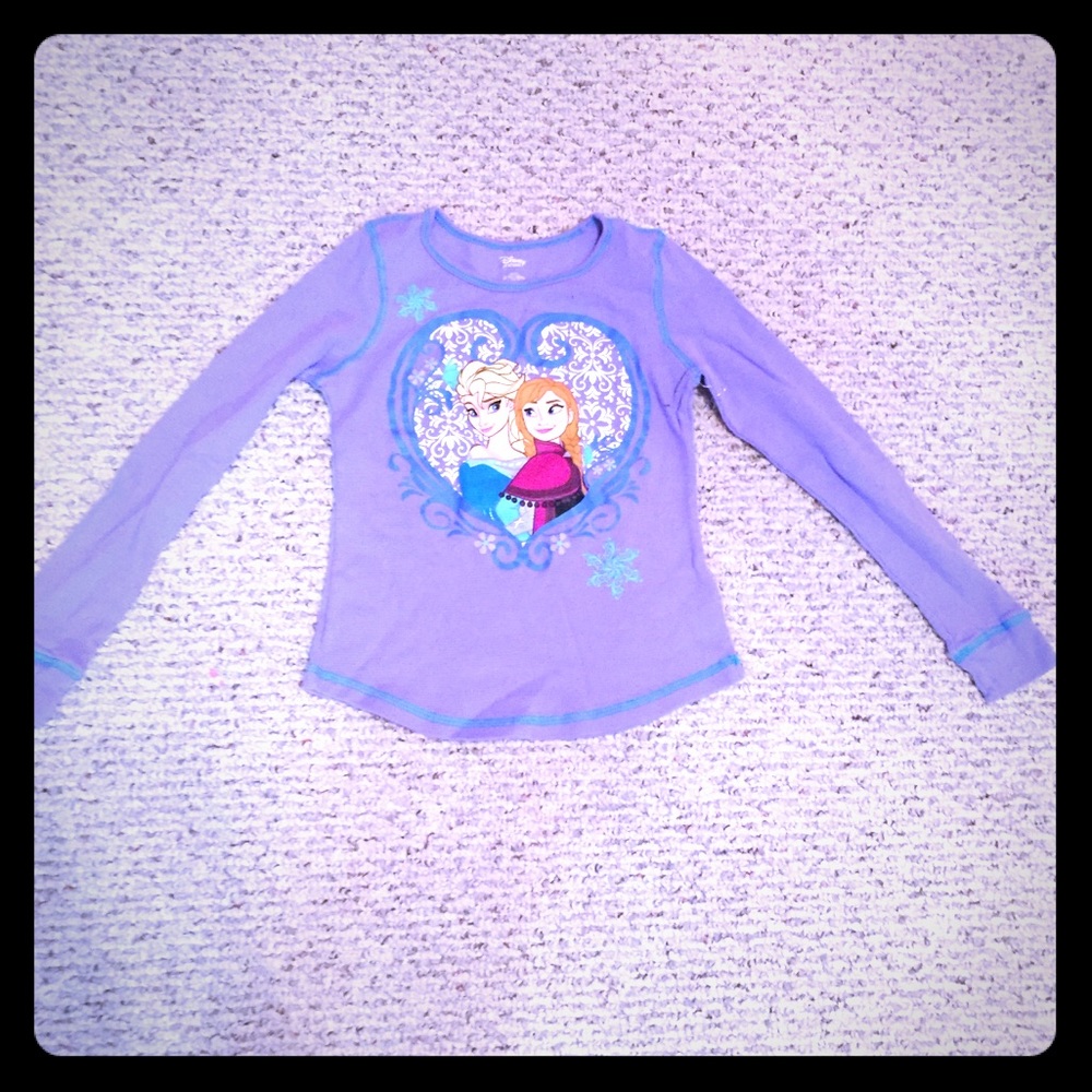 Disney long sleeve Anna & Elsa tee purple size M